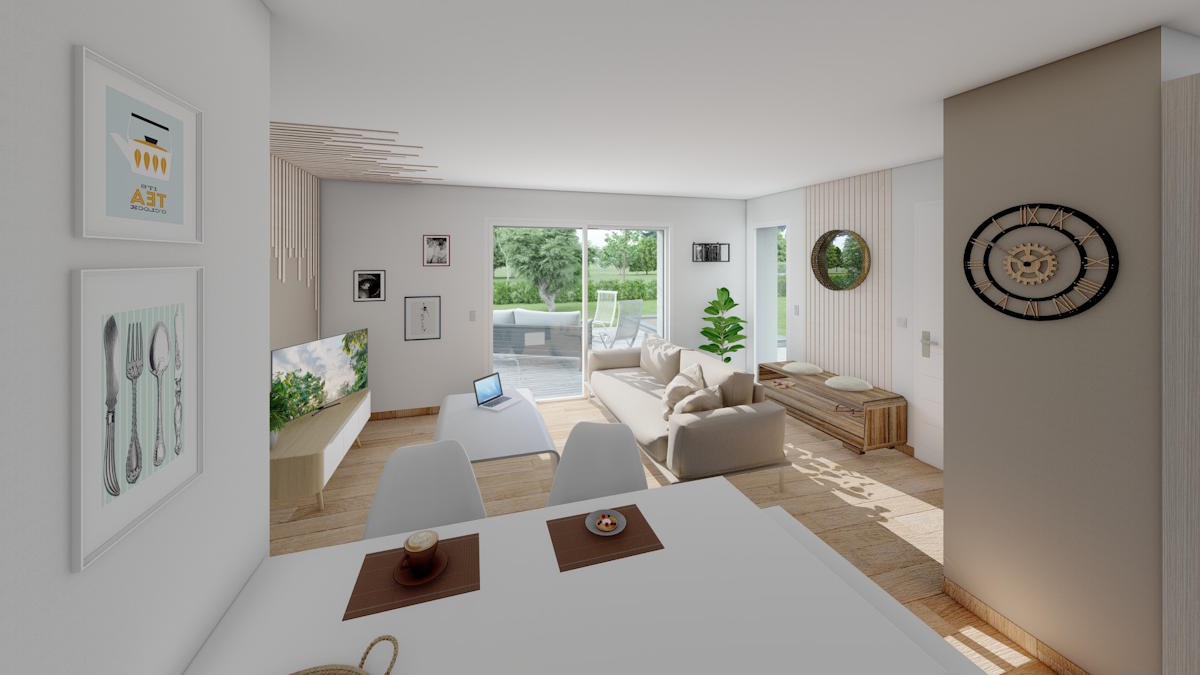 Pièce de vie Plain pied PMR 3 chambres 71 m²