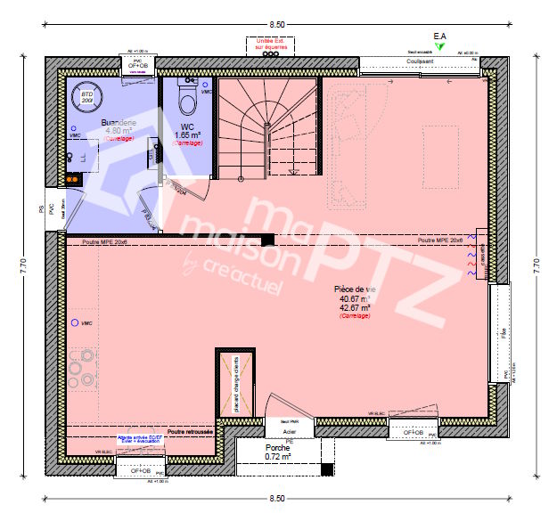 pièce de vie lumineuse